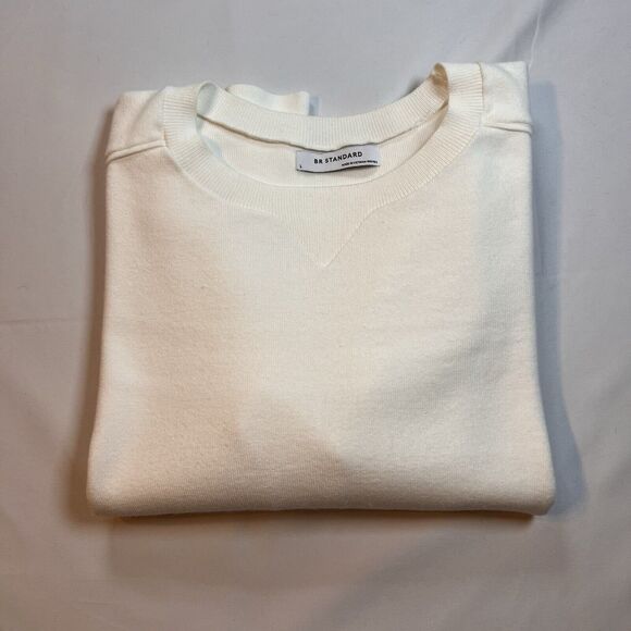 Banana Republic BR Standard Crew Neck White Sweater Women’s Size Large - Picture 4 of 4